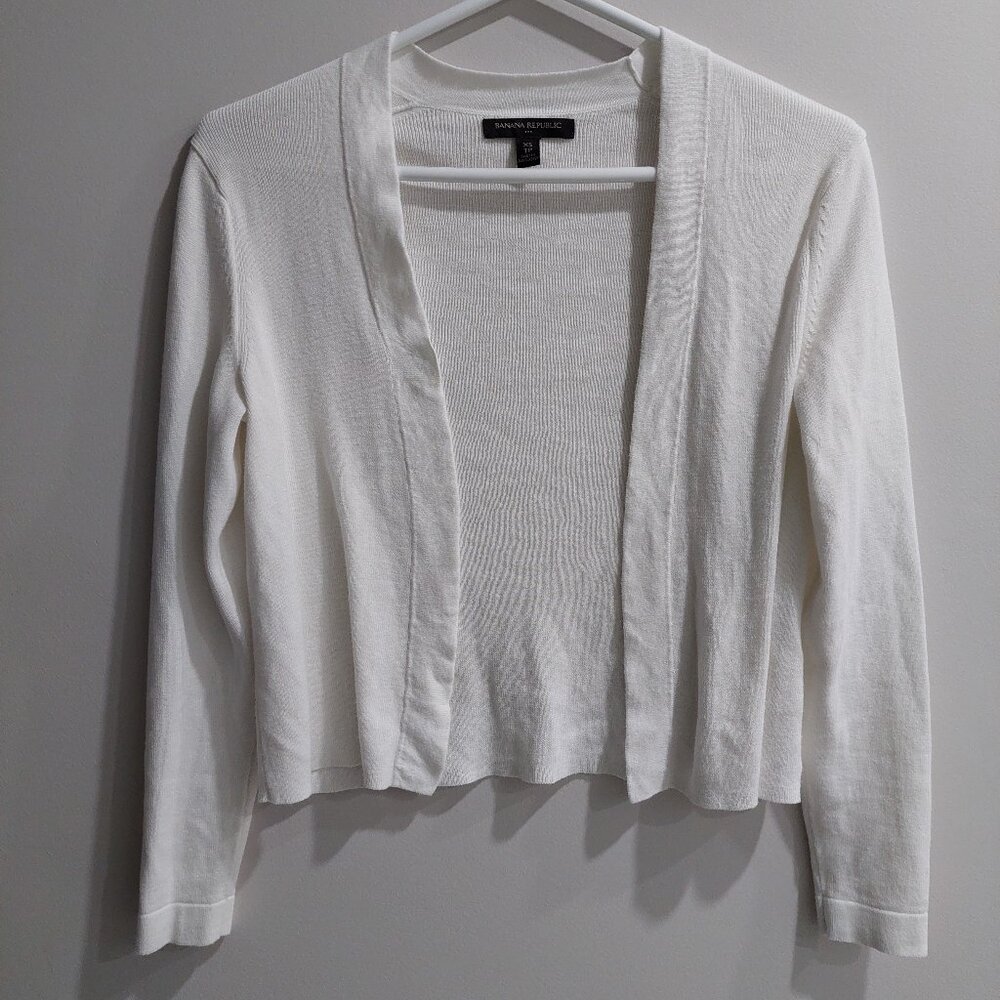 Banana Republic white open-front cardigan, Size XS
